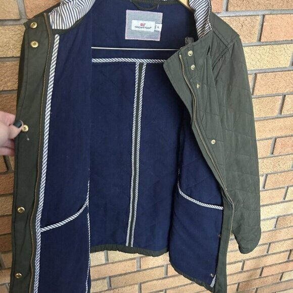 Vineyard Vines Women’s Fleece Lined Green Quilted Full Zip Jacket Size XL - Picture 5 of 10